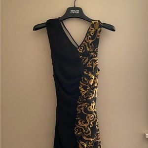 Versace Black and Gold Mini Dress